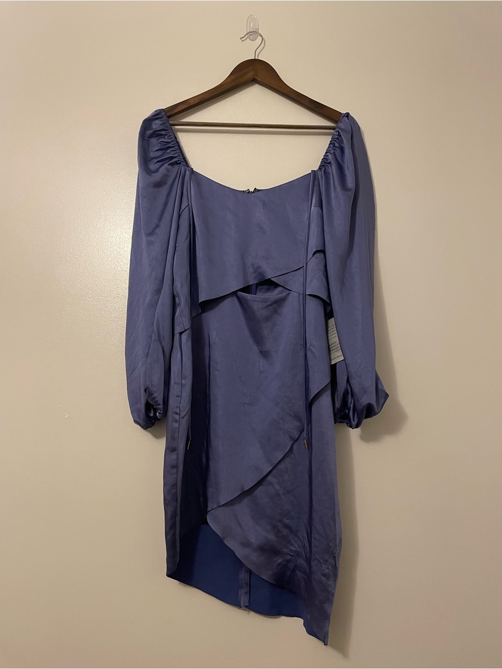 Elliatt Satin Halter Lapis Blue Off-Shoulder Option Key Hole Coctail Dress